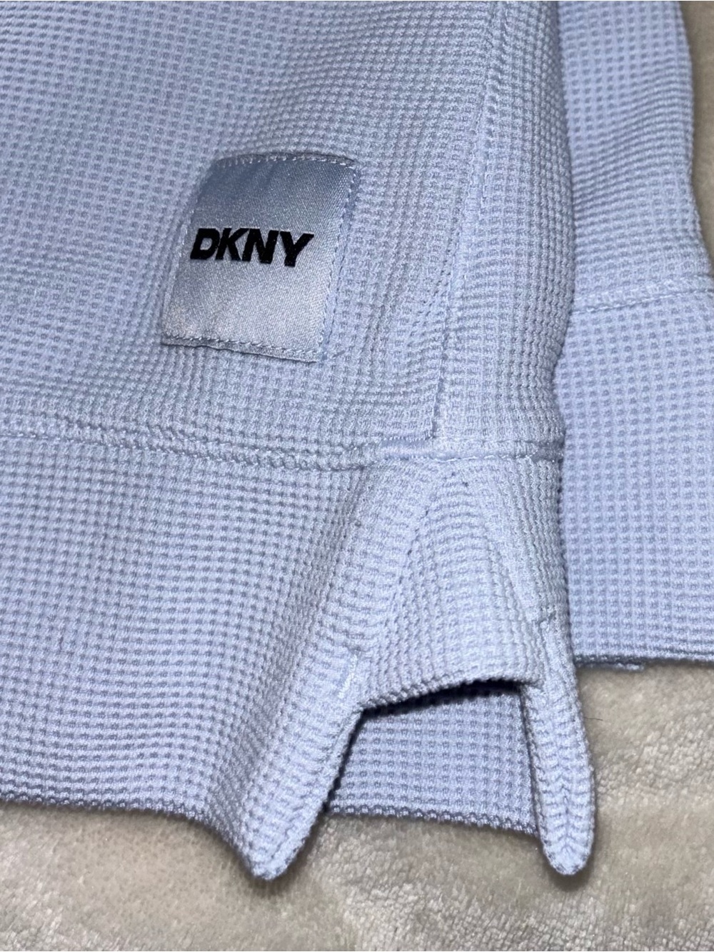 DKNY light blue waffle knit hoodie - Picture 7 of 8